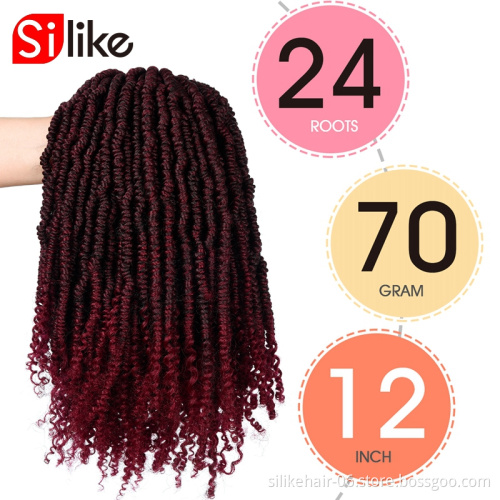 Newest12 inch 30cm Pre Twisted Passion Twist Synthetic Twists Crochet Hair Long Ombre Braids Crotchet Braid Fluffy Braiding hair